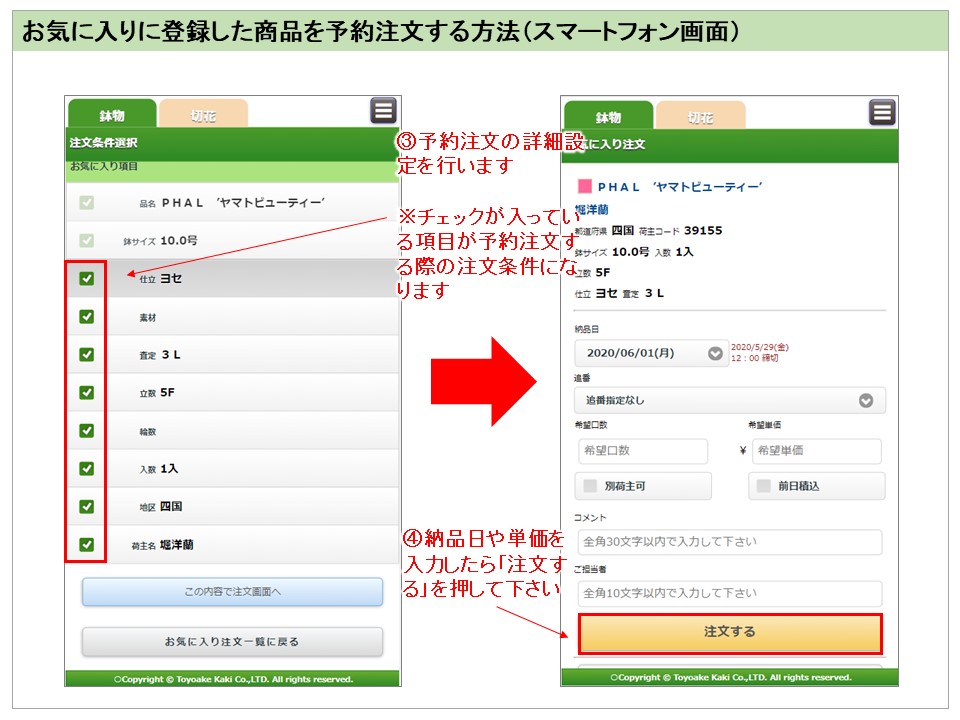 お気に入り機能の使い方【スマートフォンモード】 – 豊明花き株式会社