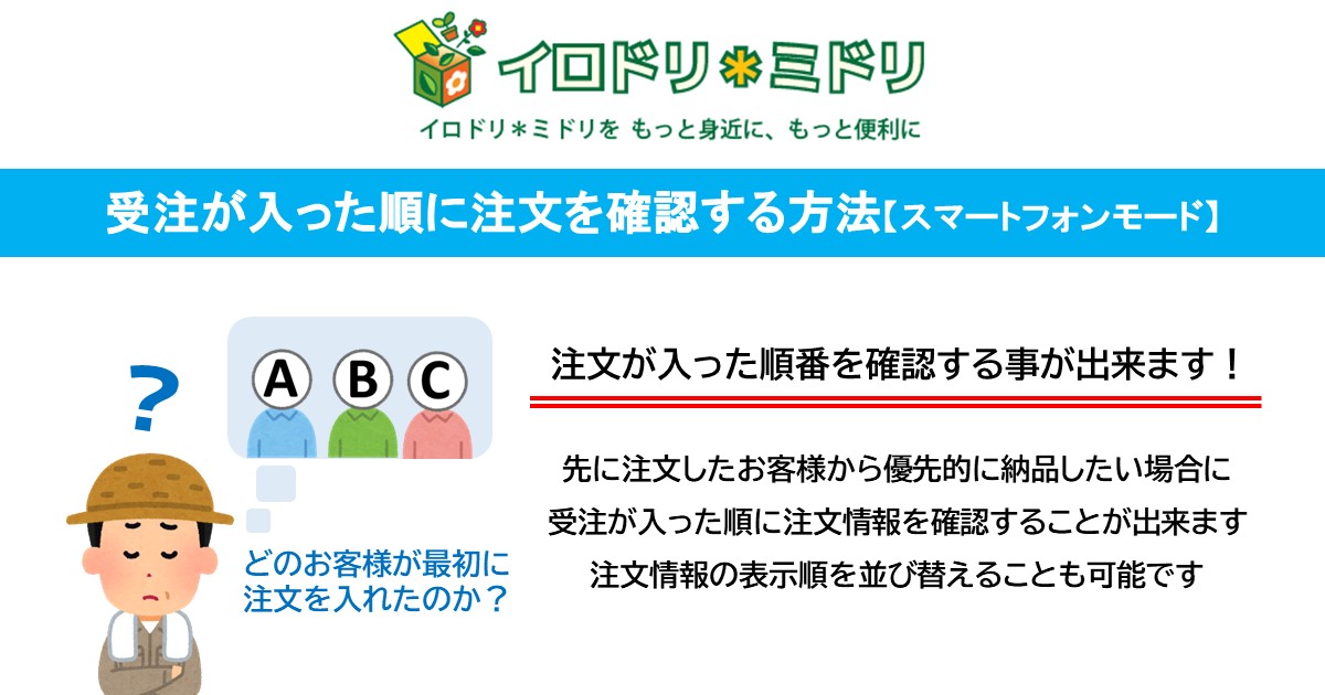 受注が入った順に注文を確認する方法【スマートフォンモード】 – 豊明 